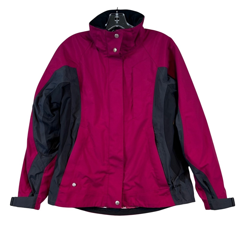 VTG LL Bean Womens‎ Small Magenta Hooded Ski Jacket Nylon Shell Gorpcore Snow